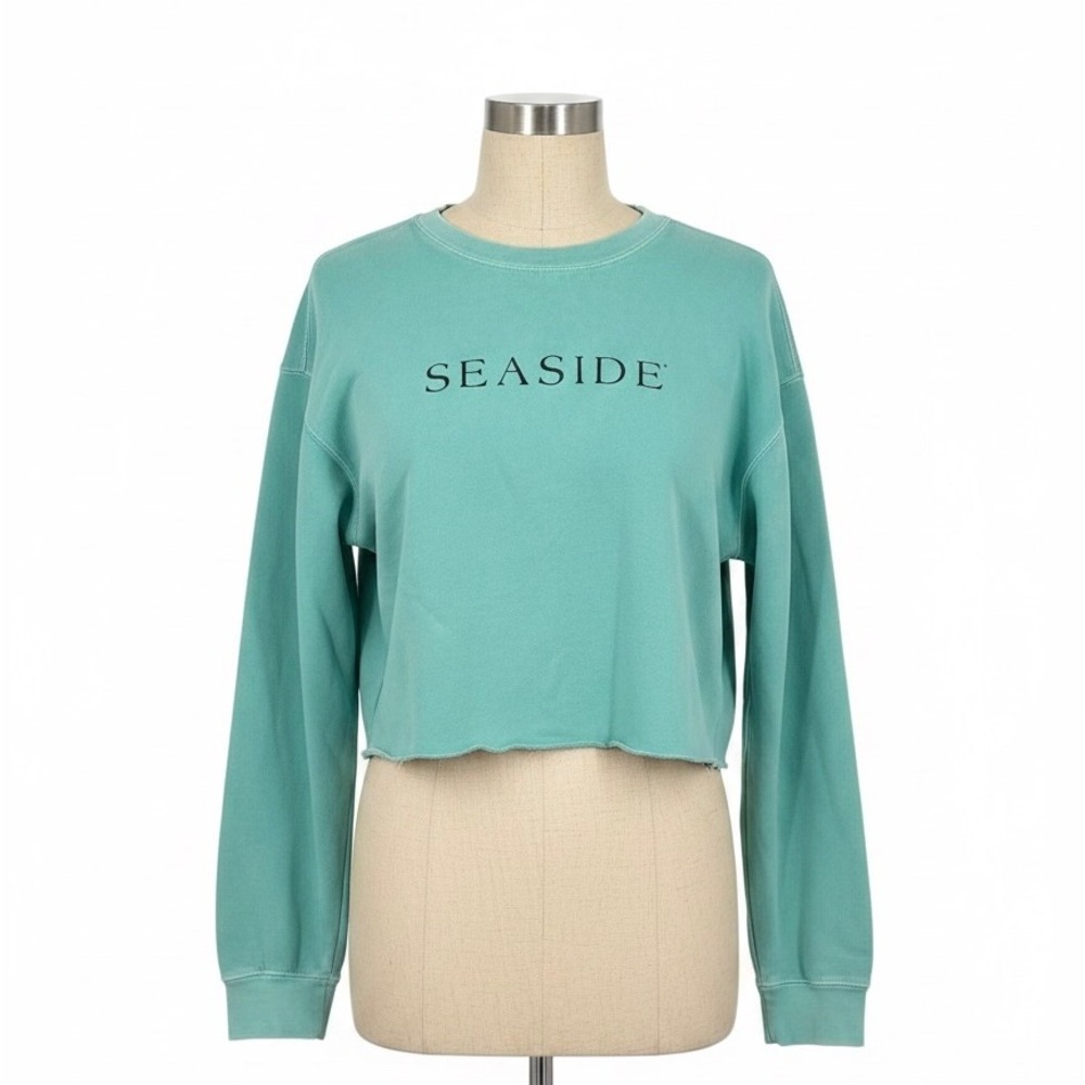Comfort‎ Colors Seaside Florida Crop Sweatshirt Teal XXL
